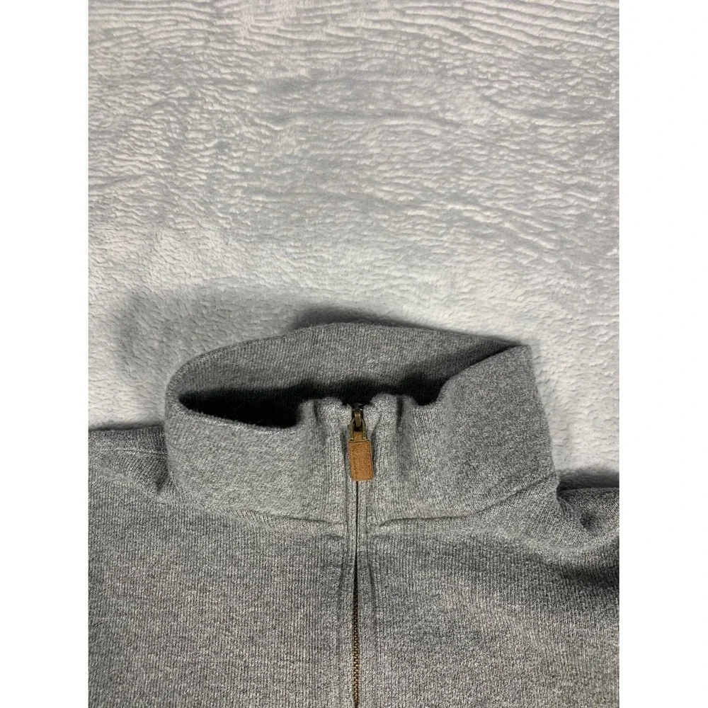 Polo Ralph Lauren Estate Rib Quarter Zip Sweater Mens XL Heather Gray Cotton
